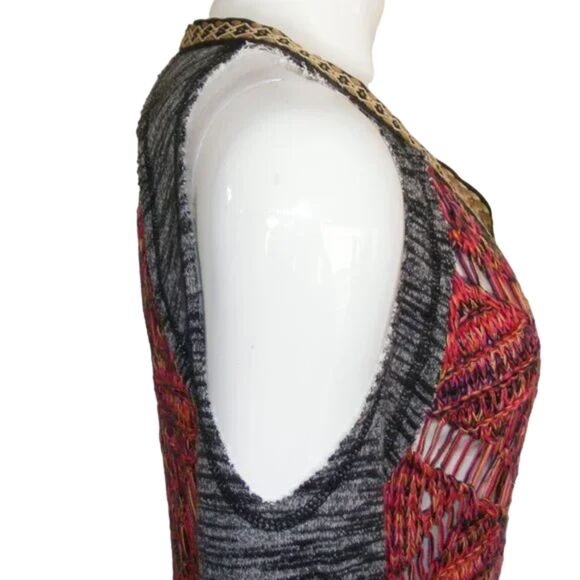 BKE Sweater, S, Open knit, Cold Shoulder, Multicolor, Distressed, Layer up - Picture 6 of 14